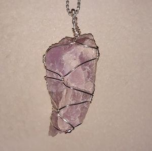 Handmade Wire Wrapped Rough Amethyst Crystal